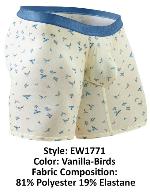 ErgoWear EW1771 SLK SE Boxer Briefs Color Vanilla-Birds